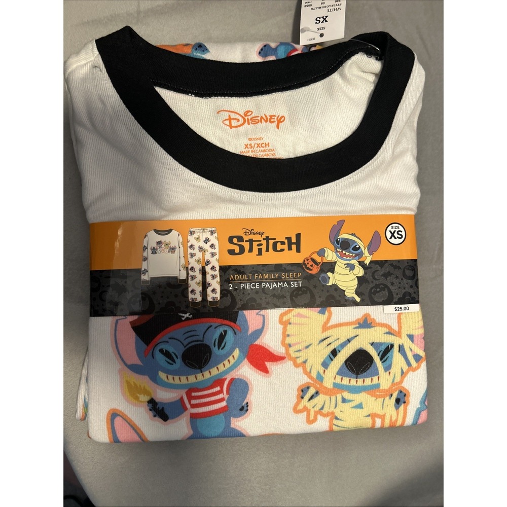 DISNEY STITCH HALLOWEEN 2 PC PJs SIZE XS NWT Family Matching Sleep Sets